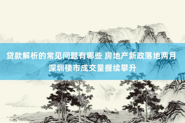 贷款解析的常见问题有哪些 房地产新政落地两月 深圳楼市成交量握续攀升