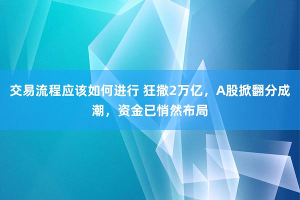 交易流程应该如何进行 狂撒2万亿，A股掀翻分成潮，资金已悄然布局