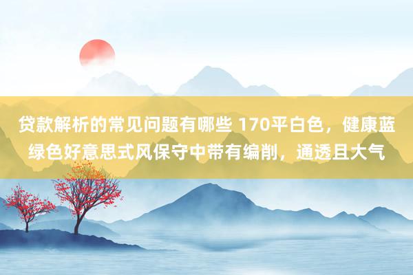 贷款解析的常见问题有哪些 170平白色，健康蓝绿色好意思式风保守中带有编削，通透且大气