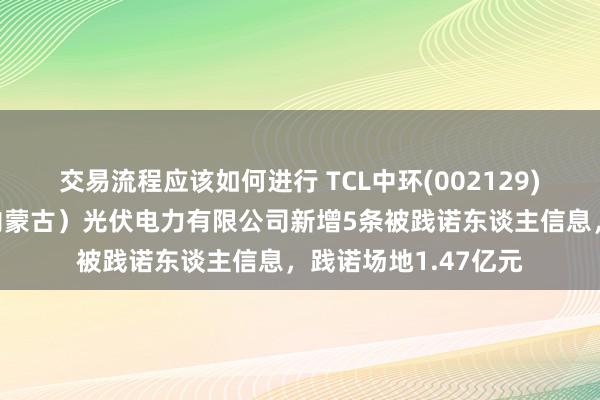 交易流程应该如何进行 TCL中环(002129)参股的中原聚光（内蒙古）光伏电力有限公司新增5条被践诺东谈主信息，践诺场地1.47亿元