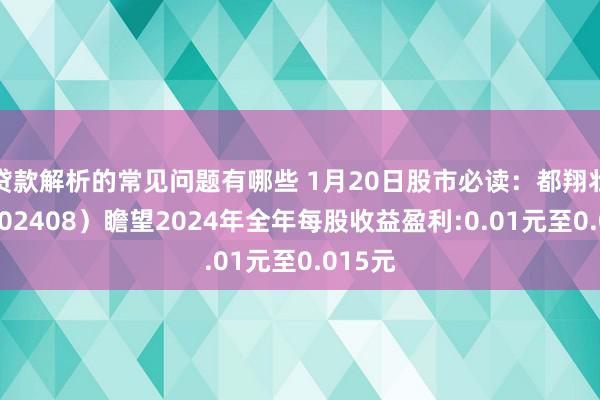 贷款解析的常见问题有哪些 1月20日股市必读：都翔壮盛（002408）瞻望2024年全年每股收益盈利:0.01元至0.015元