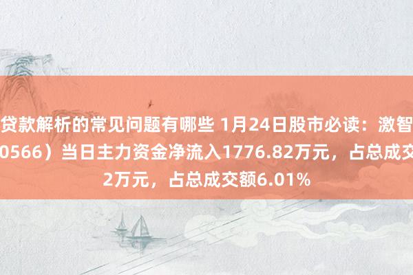 贷款解析的常见问题有哪些 1月24日股市必读：激智科技（300566）当日主力资金净流入1776.82万元，占总成交额6.01%