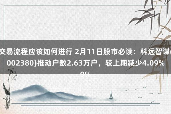 交易流程应该如何进行 2月11日股市必读：科远智谋(002380)推动户数2.63万户，较上期减少4.09%