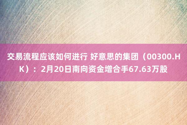 交易流程应该如何进行 好意思的集团（00300.HK）：2月20日南向资金增合手67.63万股